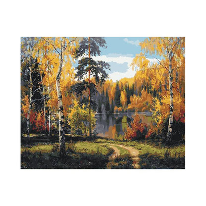 Golden Autumn Lake - 40x50 cm paint by numbers kit