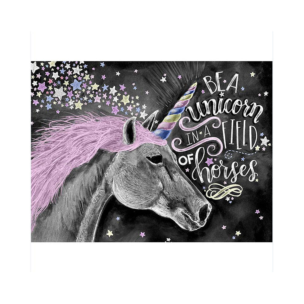 Unicorn Wishes Chalkboard - 40x50 cm paint by numbers kit