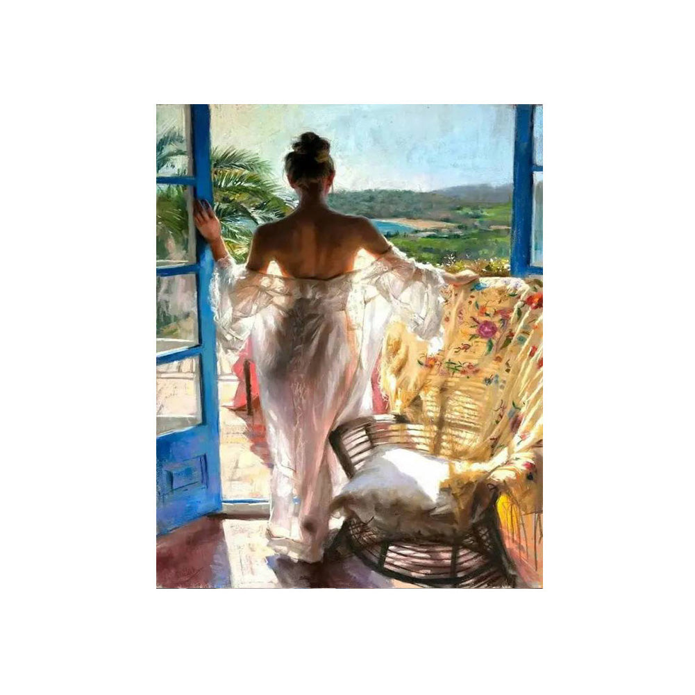 Morning at the Blue Window - 40x50 cm paint by numbers kit