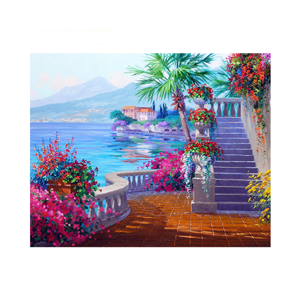 Mediterranean Garden Terrace - 40x50 cm paint by numbers kit
