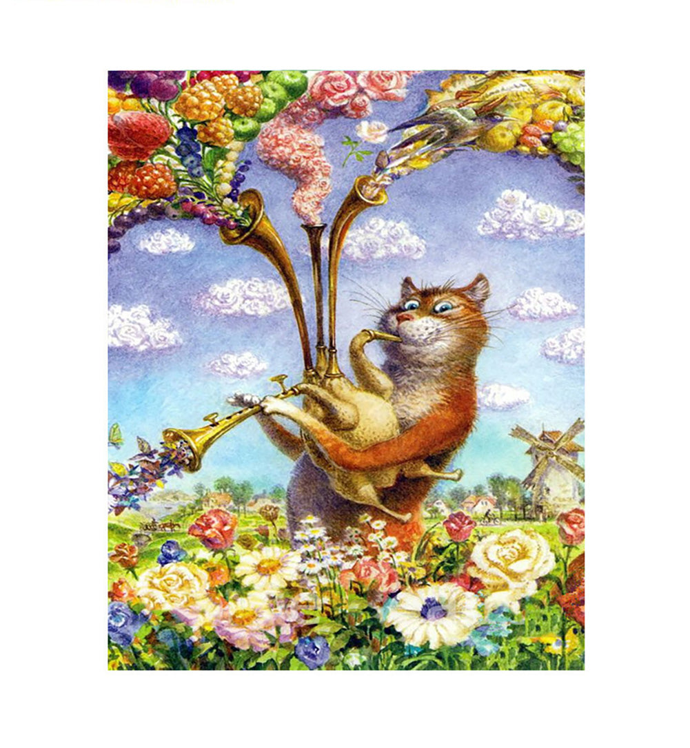 Saxophone Garden Cat - 40x50 cm paint by numbers kit