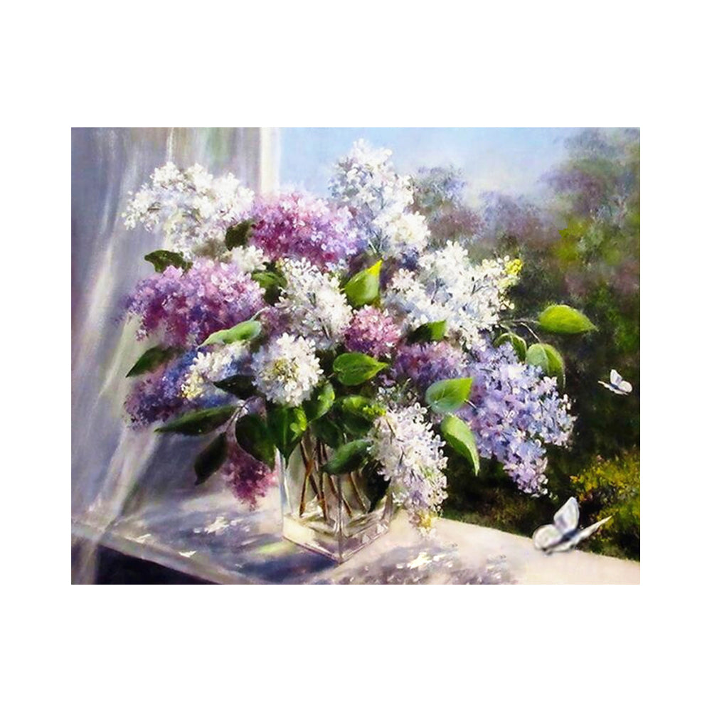 Lilac Window Bouquet - 40x50 cm paint by numbers kit