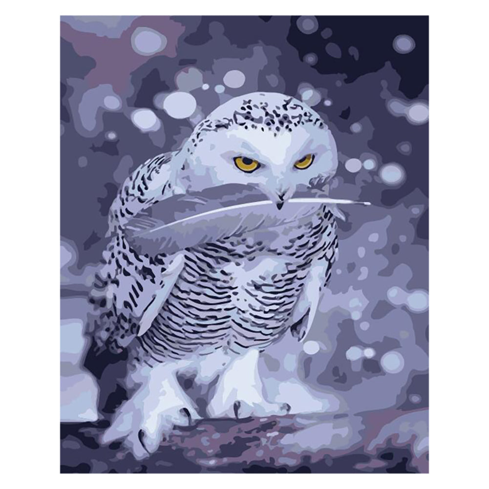 Snowy Owl in Winter - 40x50 cm paint by numbers kit