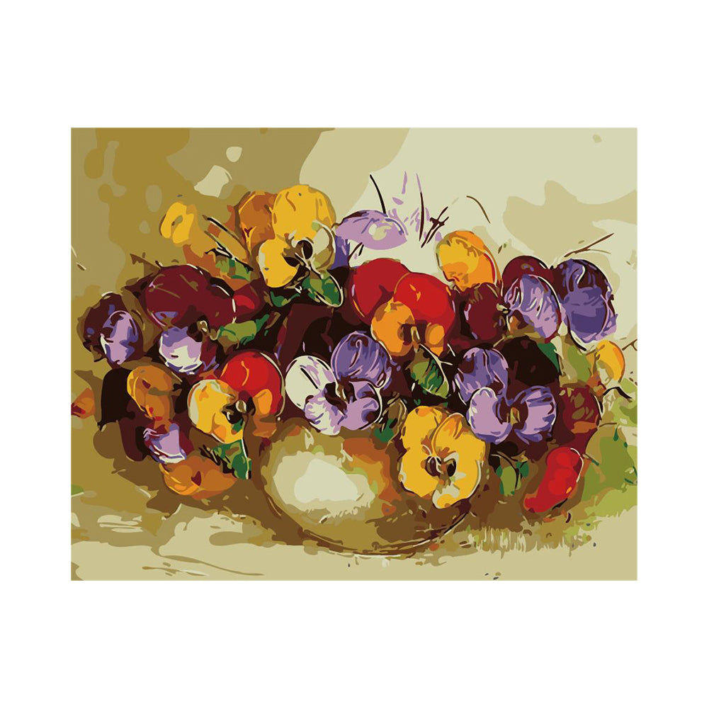 Colorful Pansy Basket - 40x50 cm paint by numbers kit