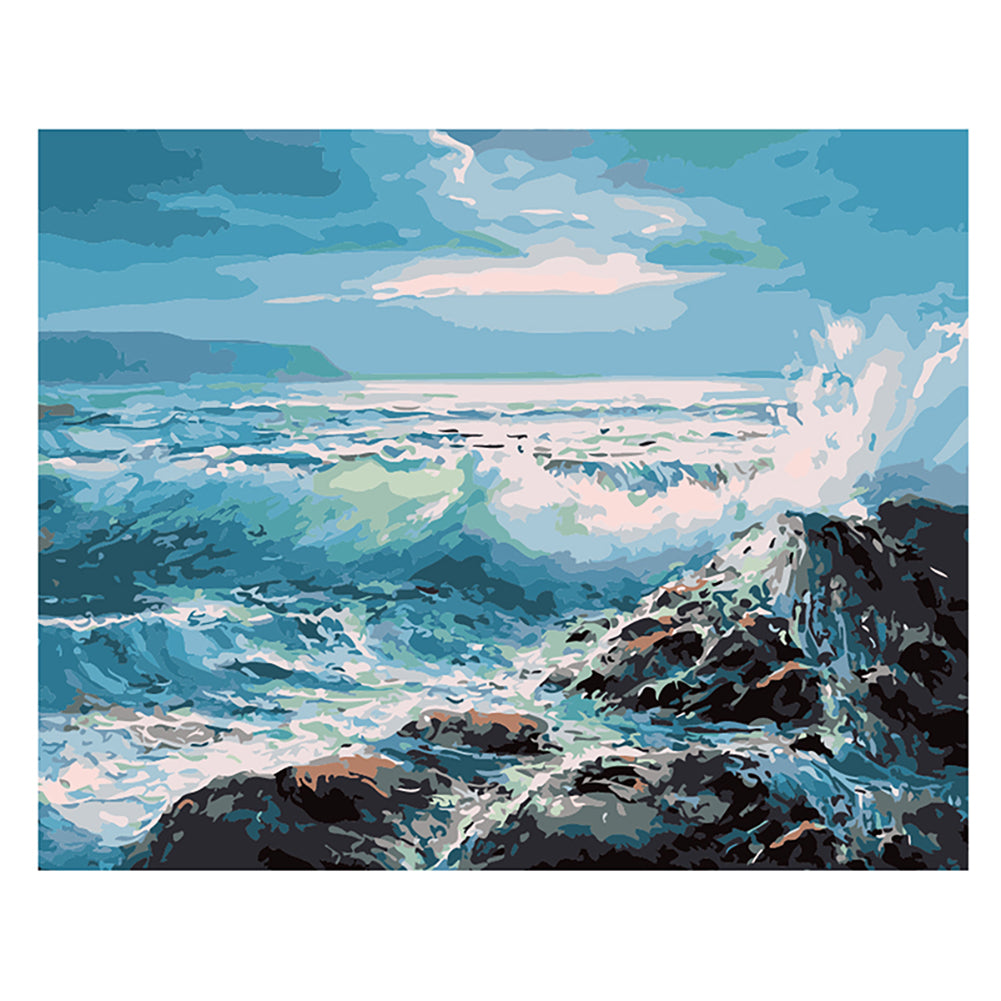 Rocky Ocean Waves - 40x50 cm paint by numbers kit