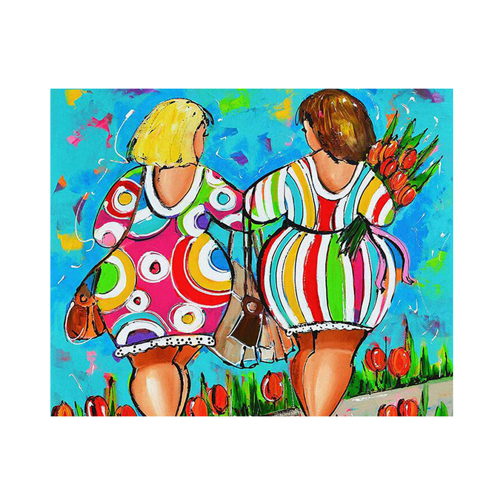 Colorful Friends Walk - 40x50 cm paint by numbers kit