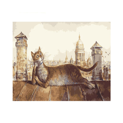 City Rooftop Cat - 40x50 cm paint by numbers kit