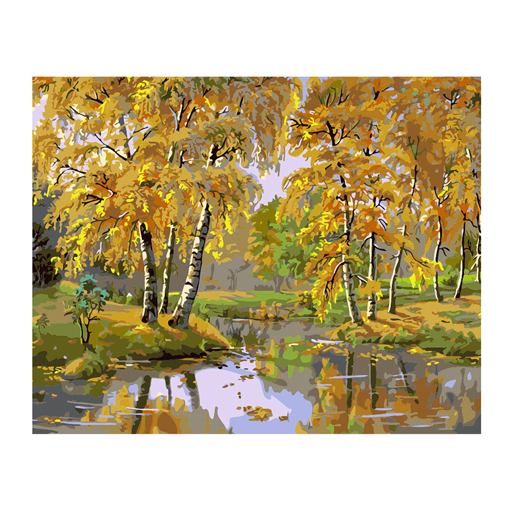 Golden Autumn Reflection - 40x50 cm paint by numbers kit