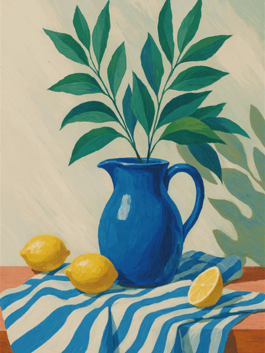 Blue Vase with Lemons - 40x50 cm paint by numbers kit