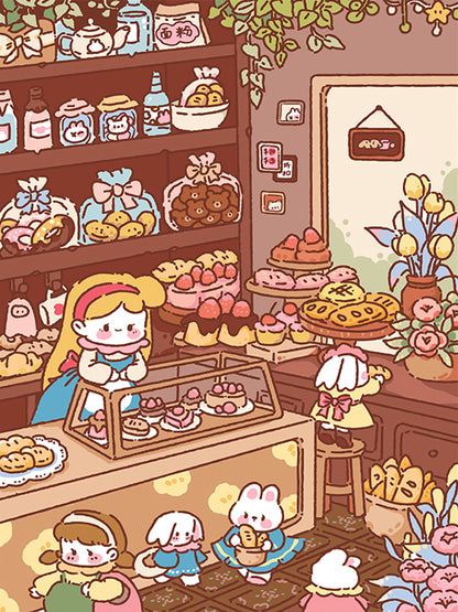 Cute Bakery Friends - 40x50 cm paint by numbers kit