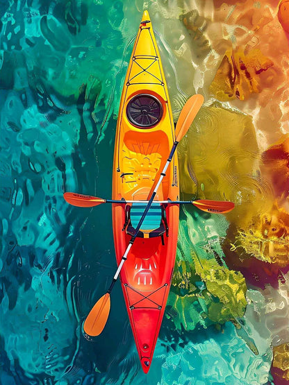 Vibrant Kayak on Crystal Waters - 40x50 cm paint by numbers kit