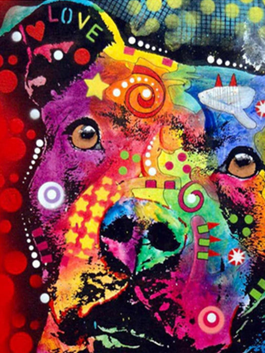 Colorful Pop Art Dog Portrait - 40x50 cm paint by numbers kit