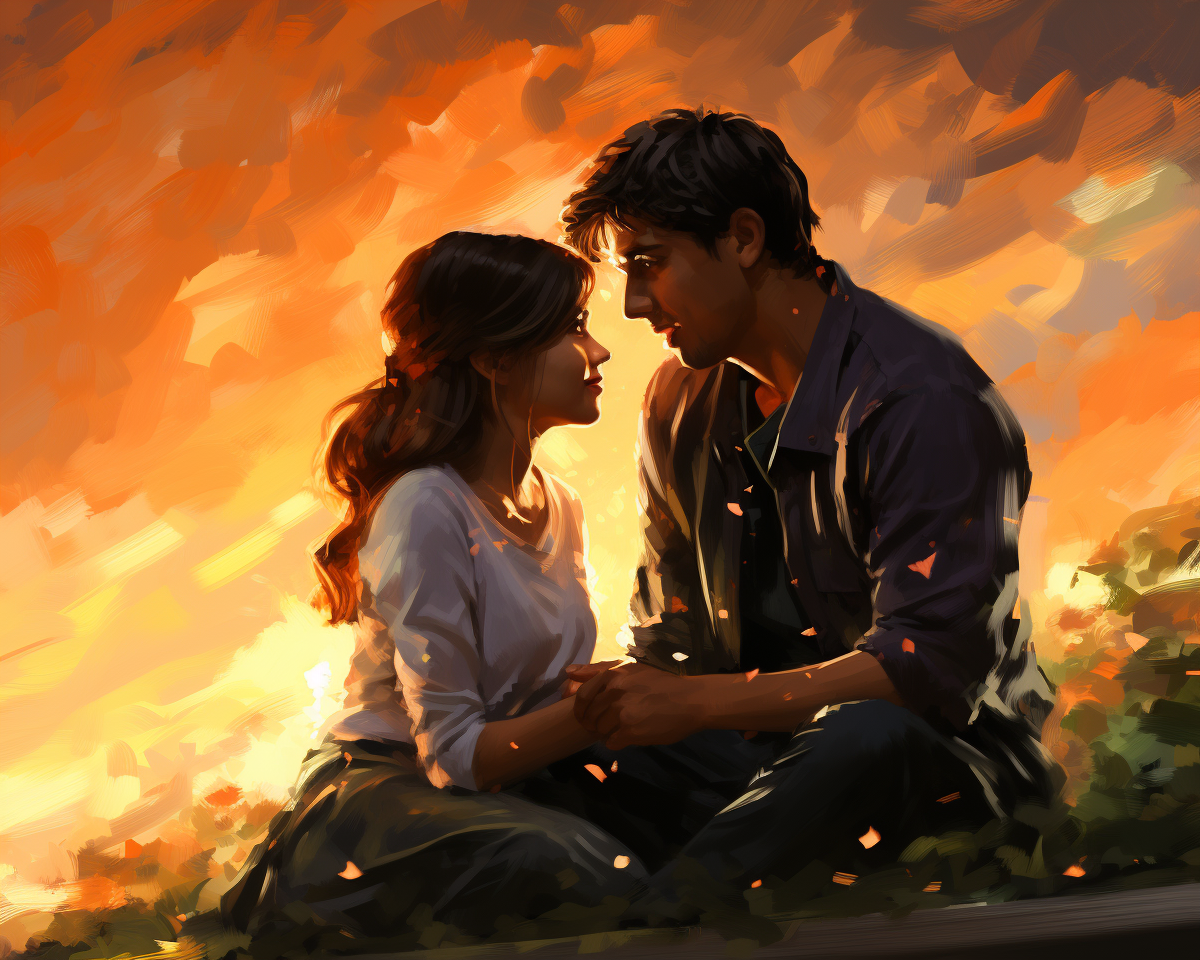 Golden Hour Romance - 40x50 cm