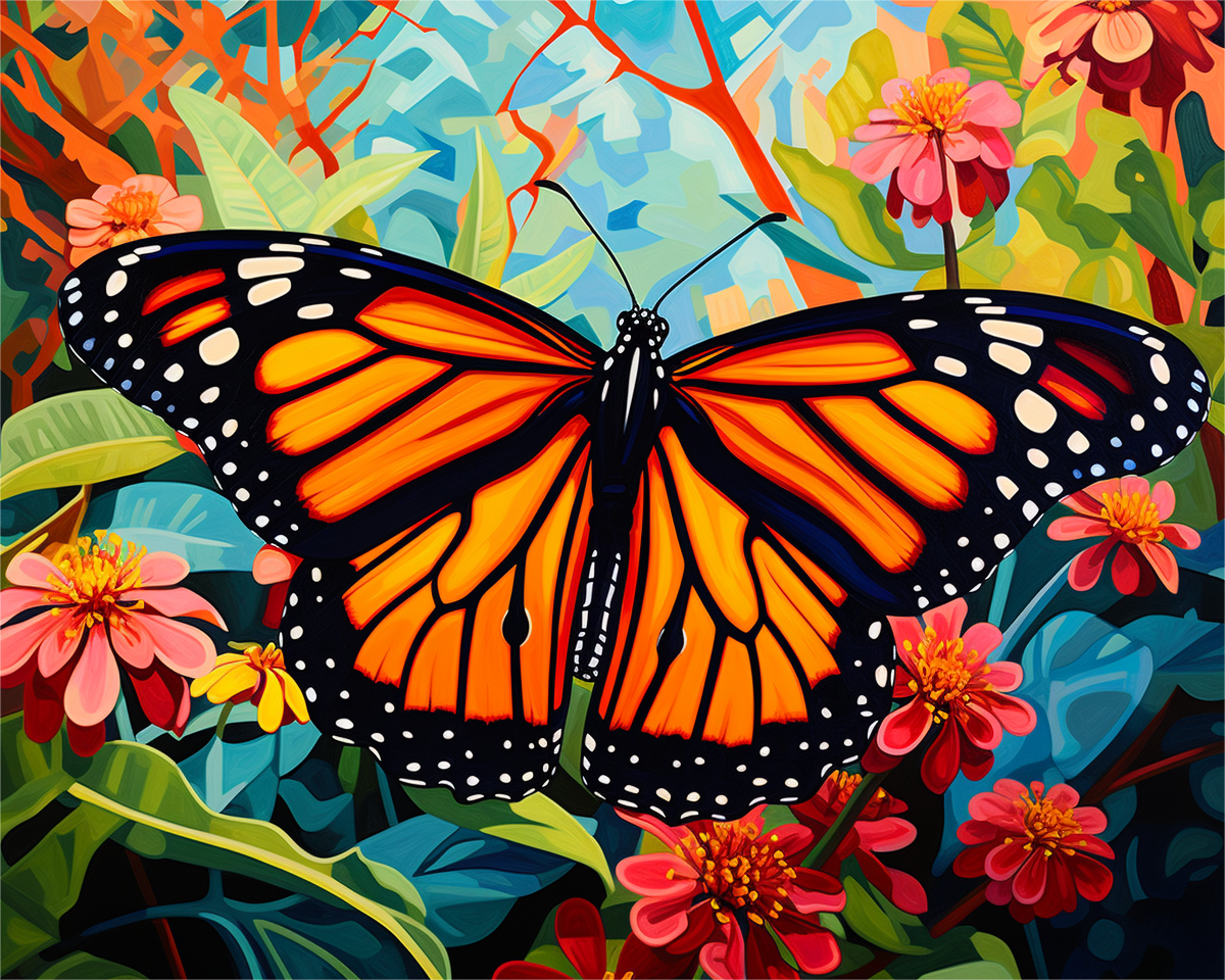 Monarch Butterfly Garden - 40x50 cm