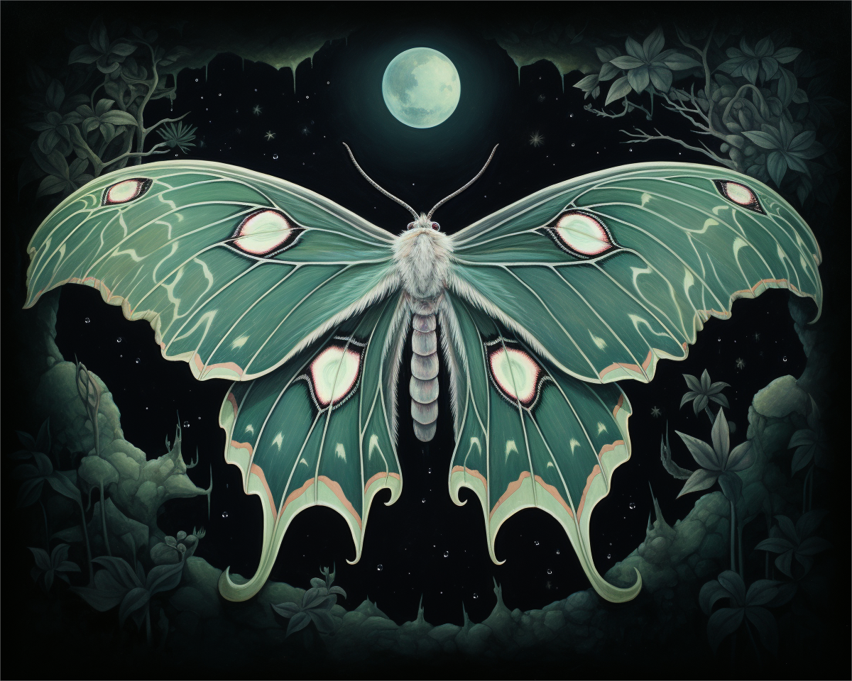 Moonlit Luna Moth - 40x50 cm