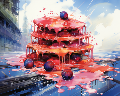 Dripping Berry Glaze paint by numbers artwork