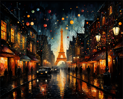 Paris Lights at Night - 40x50 cm