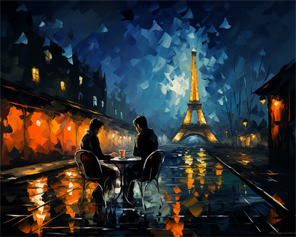 Rainy Paris Night - 40x50 cm