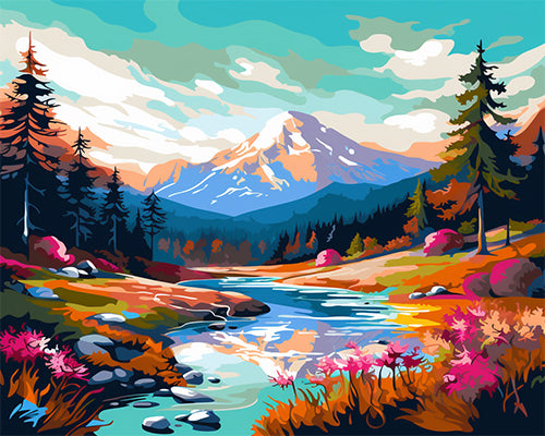 Alpine River Vista - 40x50 cm