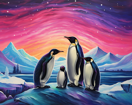 Polar Penguin Family - 40x50 cm