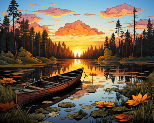 Golden Canoe Sunset