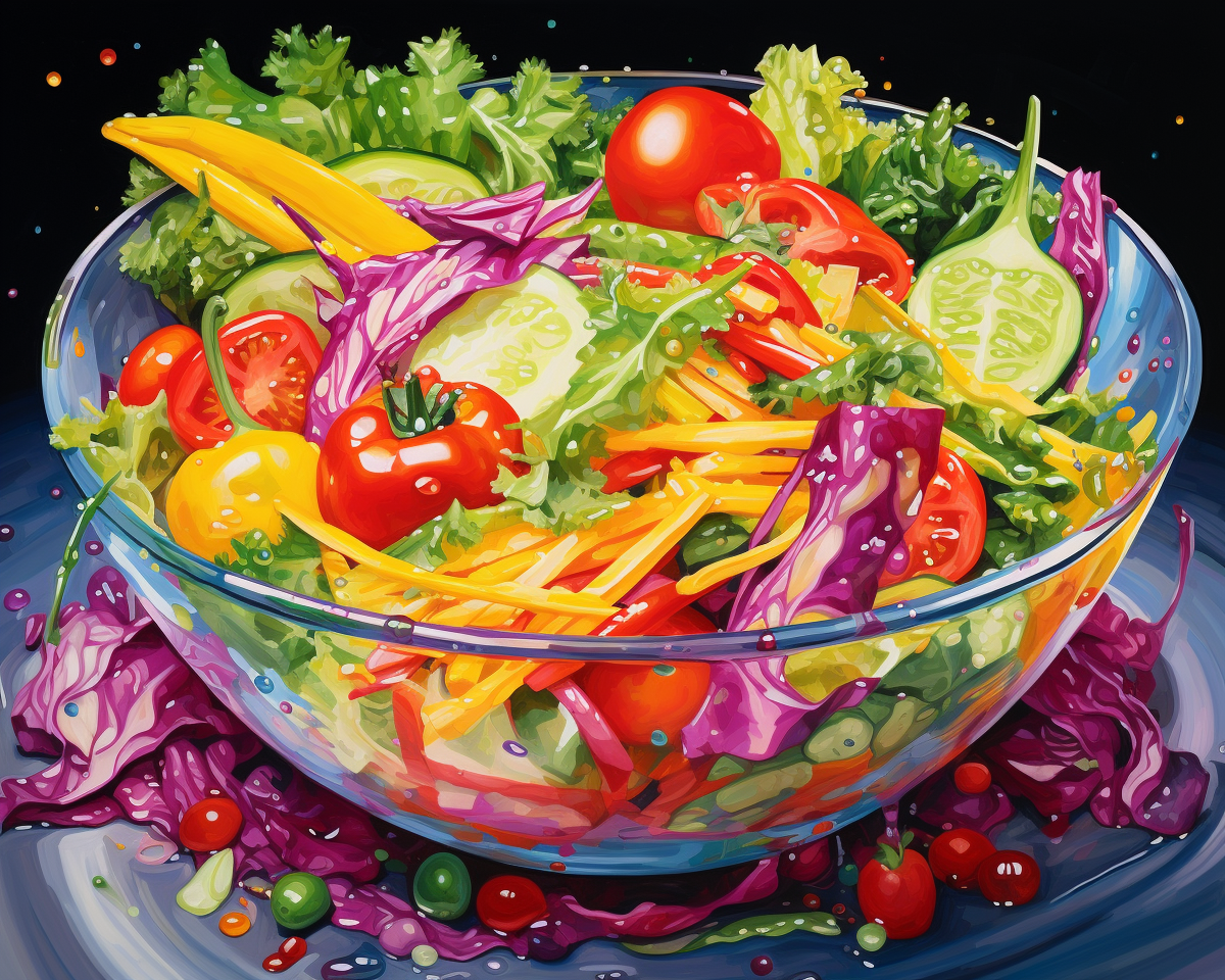 Crunchy Garden Salad paint by numbers artwork