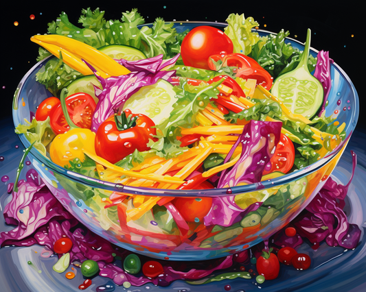 Crunchy Garden Salad paint by numbers artwork