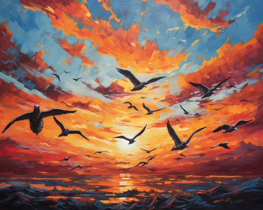 Flight at Sunset