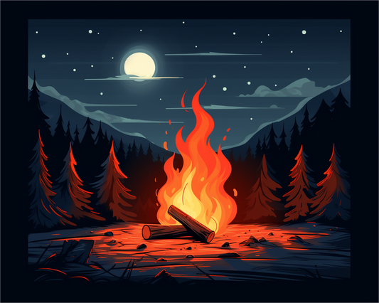 Campfire Under the Stars - 40x50 cm