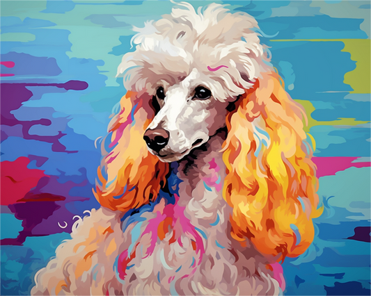 Rainbow Poodle Portrait