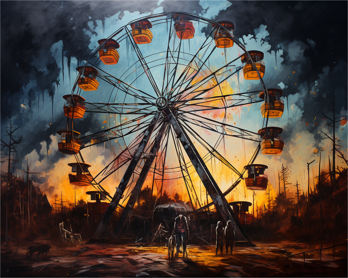Dark Carnival Ferris Wheel - 40x50 cm