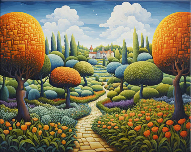 Whimsical Garden Path - 40x50 cm