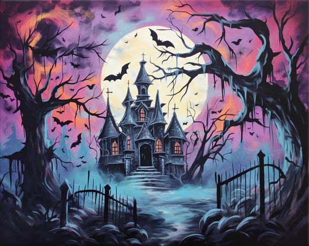 Haunted House Moonlight - 40x50 cm