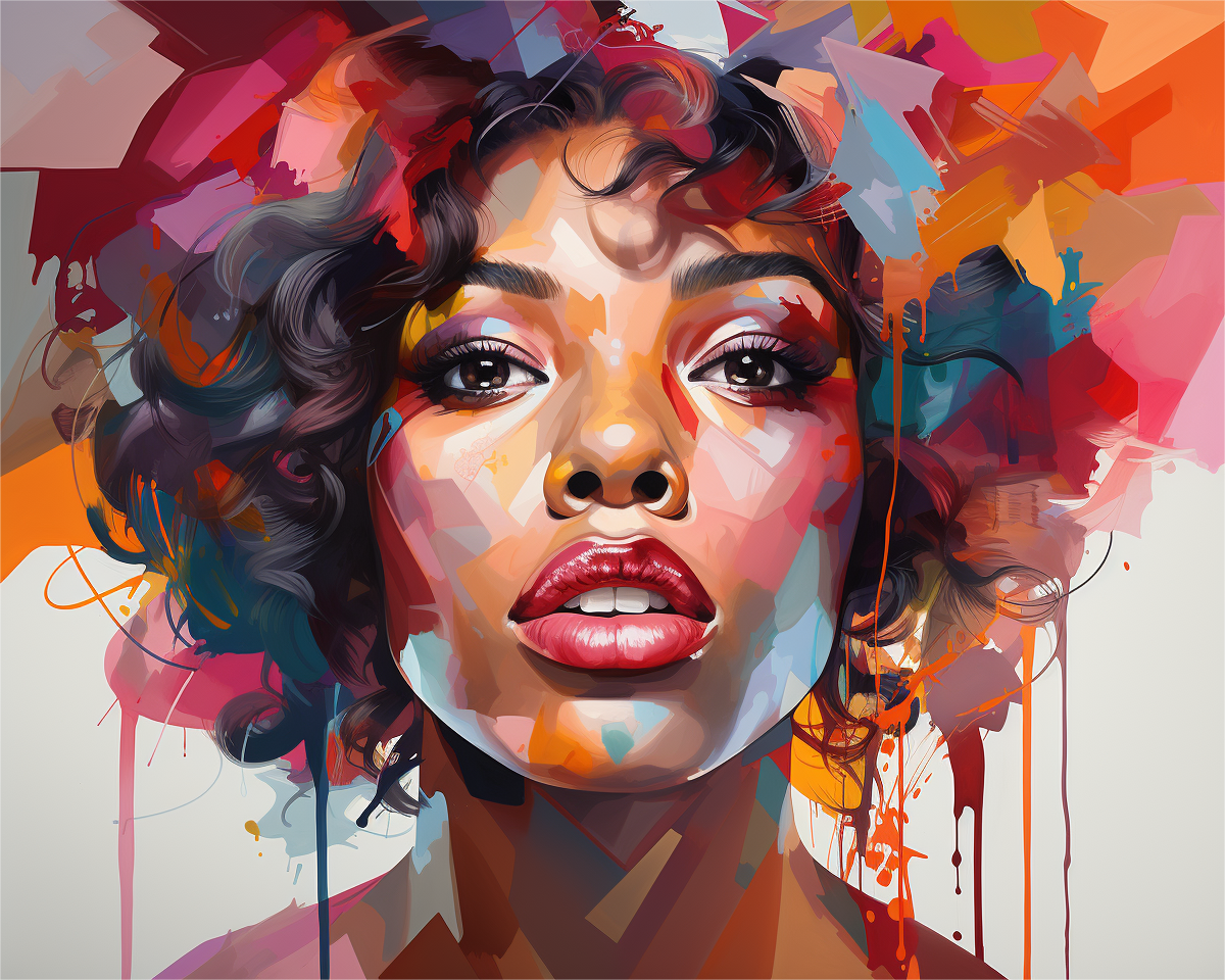 Bold Abstract Beauty Portrait - 40x50 cm