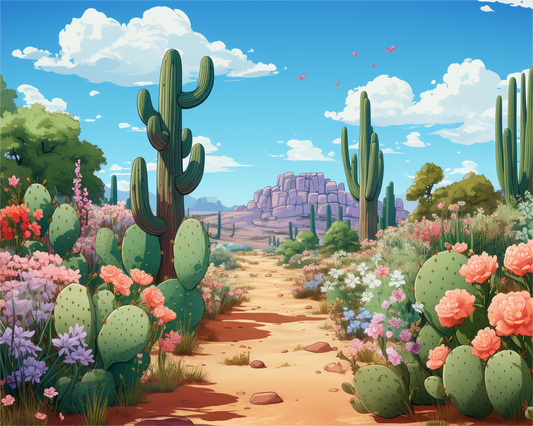 Desert Bloom Cactus Trail - 40x50 cm