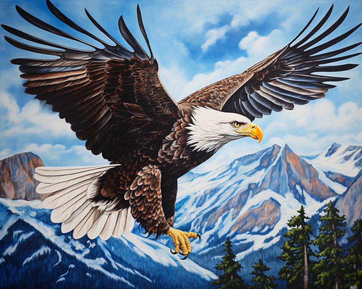 Bald Eagle in Flight - 40x50 cm