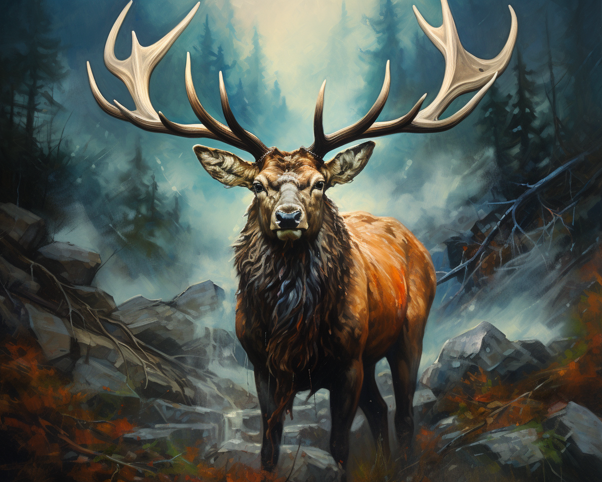 Regal Forest Elk - 40x50 cm