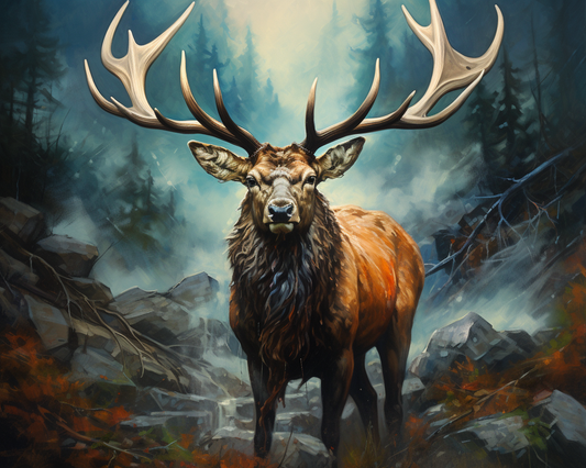 Regal Forest Elk - 40x50 cm