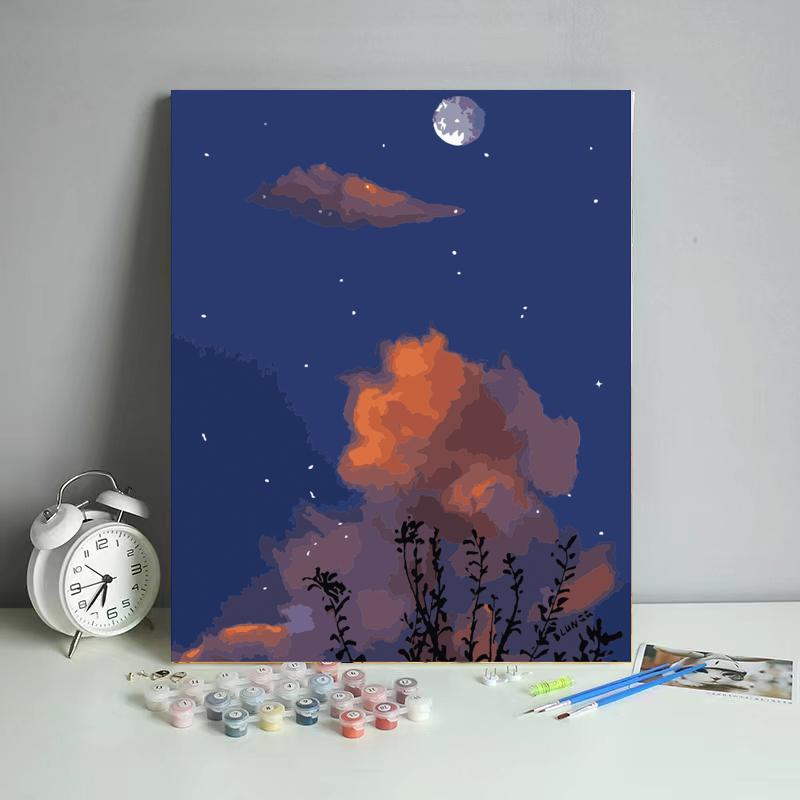 Moonlit Clouds and Stars - 40x50 cm paint by numbers kit