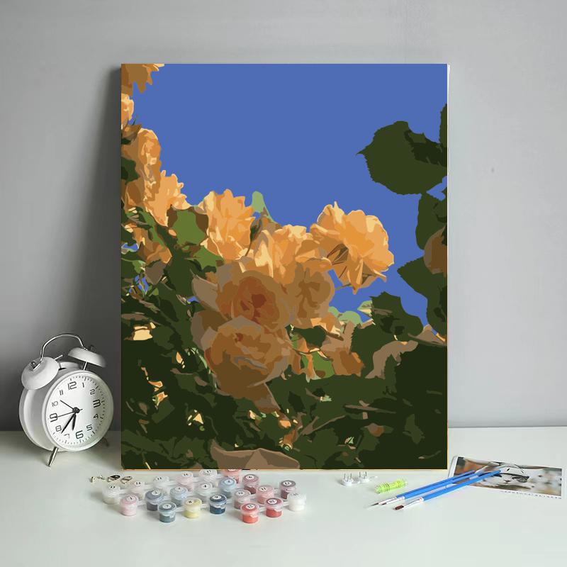 Golden Garden Roses - 40x50 cm paint by numbers kit