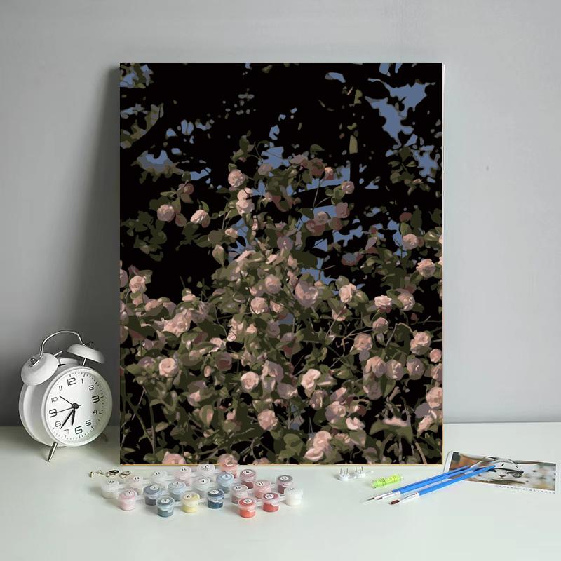 Moonlit White Rose Garden - 40x50 cm paint by numbers kit