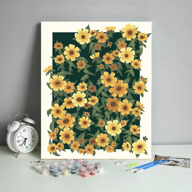 Golden Wildflower Bloom - 40x50 cm paint by numbers kit
