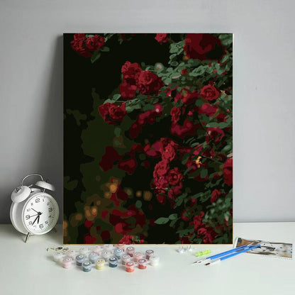 Crimson Roses at Night - 40x50 cm paint by numbers kit