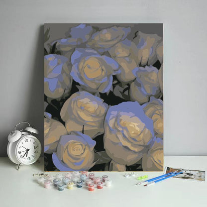 Vintage Blue Rose Bouquet - 40x50 cm paint by numbers kit