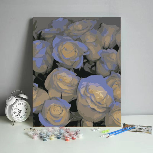 Vintage Blue Rose Bouquet - 40x50 cm paint by numbers kit