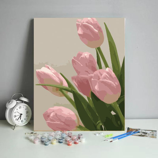 Blush Pink Tulips - 40x50 cm paint by numbers kit