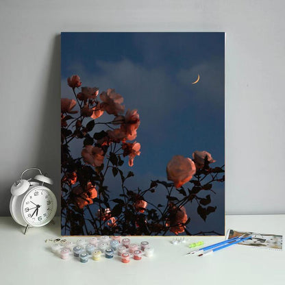 Moonlit Roses at Dusk - 40x50 cm paint by numbers kit
