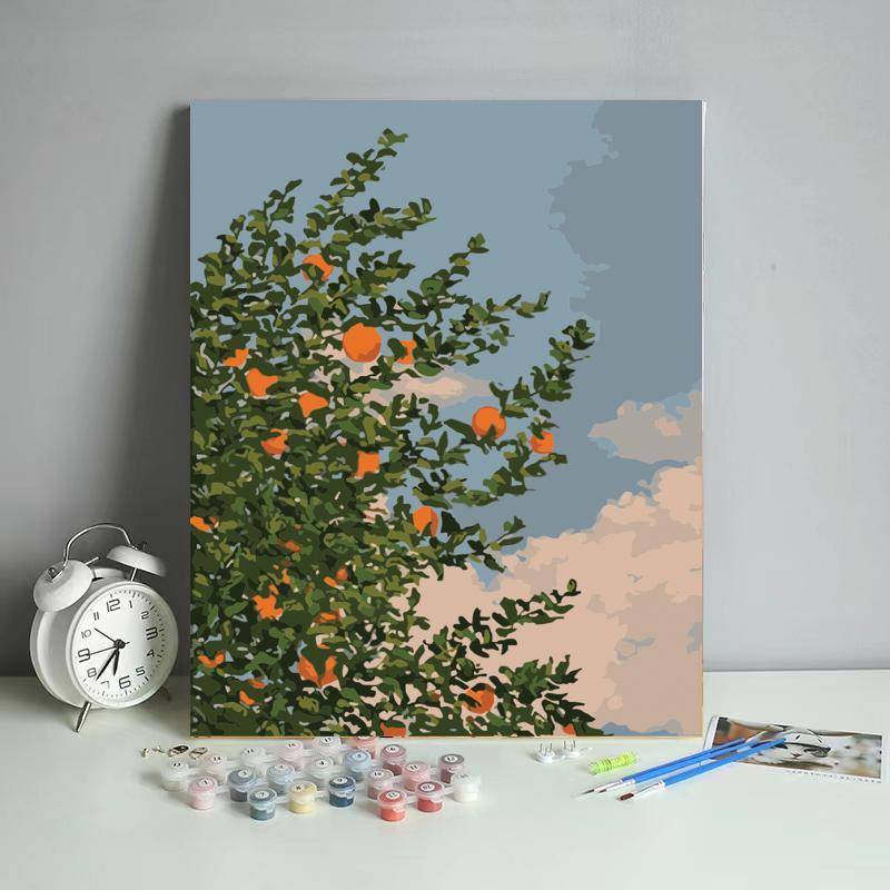 Orange Tree Under Summer Sky - 40x50 cm paint by numbers kit