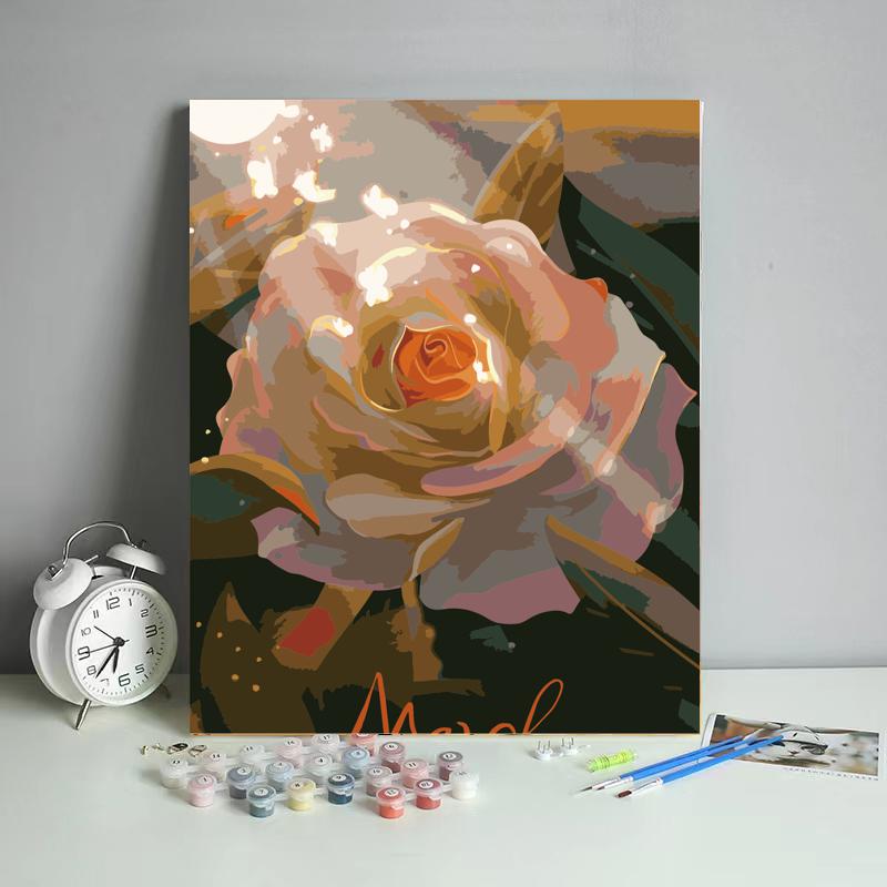 Golden Blush Rose - 40x50 cm paint by numbers kit