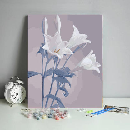 White Lilies in Lavender - 40x50 cm paint by numbers kit
